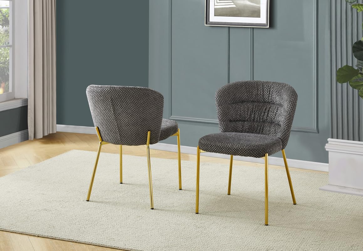 Best Quality Furniture Dark Gray / Gold / Contemporary / 1 Fabric