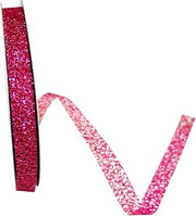 Reliant Ribbon Glitter Web Mesh Ribbon, 5/8 Inch X 25 Yards, Fuchsia
