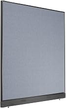 Global Industrial Office Partition Panel, 60.25 Inch Width x 64 Inch Height, Blue Fabric, Non-Electric, with Raceway, Standard Panel Configuration