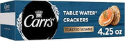 Carr's Table Water Crackers, Baked Snack Crackers, Party Snacks, Toasted Sesame, 4.5oz Box (1 Box)