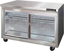 SW48-SGD Two Section Work Top Refrigerator 48" W, With Sliding Glass Doors