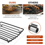 TreeLen V Shape Roasting Rack, Non-Stick Wire, 10 x 8 Inch, Black