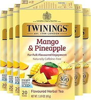 Twinings Mango & Pineapple Herbal Tea Bags, 20 CT Box (6 Pack)