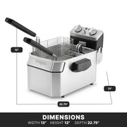 Waring Silver / 10 Pound Capacity - 120V / 10 Pound Deep Fryer Deep Fryers