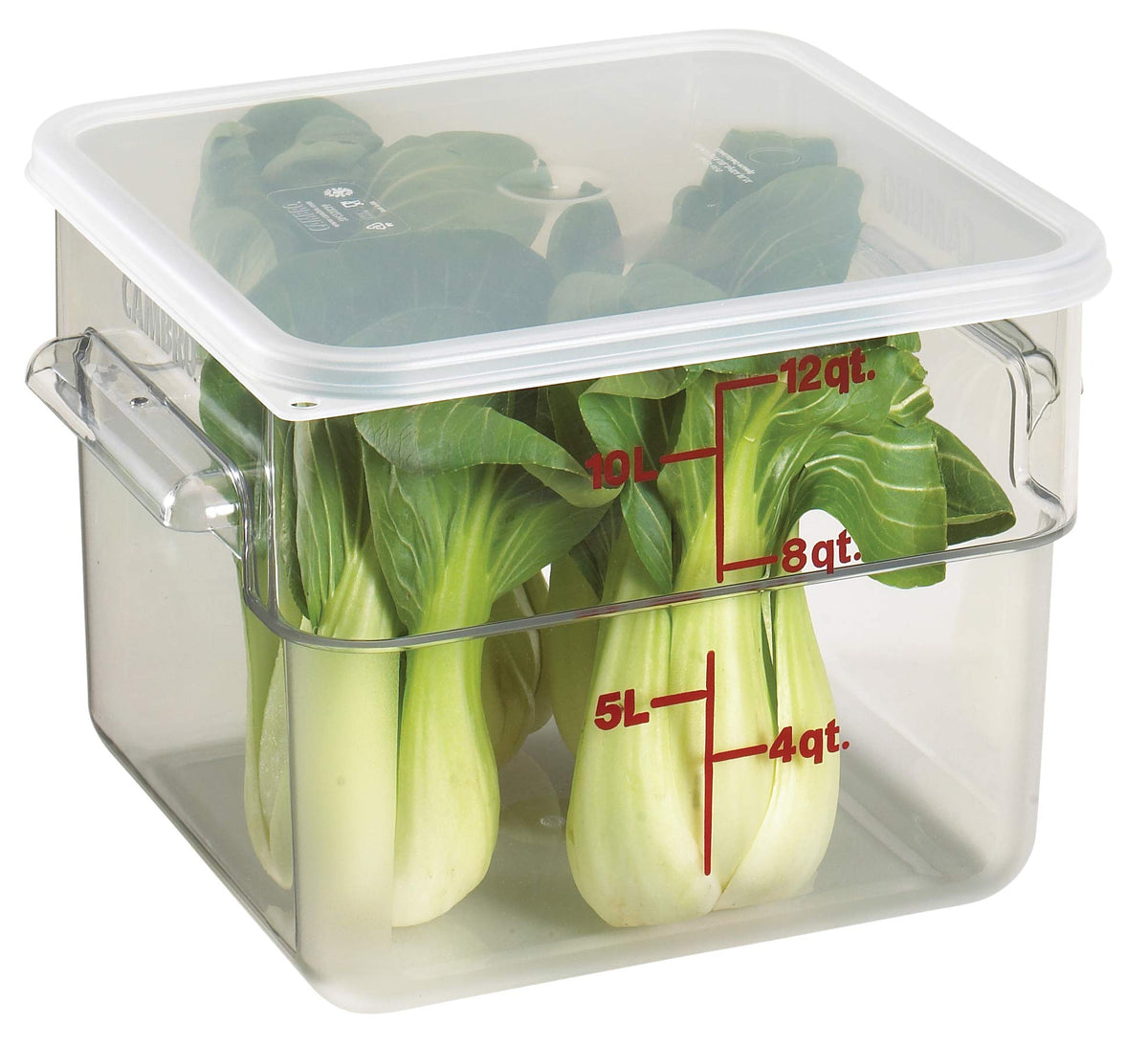 12SFSCW135 Cambro Square Container 12 Quart Capacity – 12 Quart(Pack of 6), 12.0 quarts, Polyethylene, Clear, Pack of 6