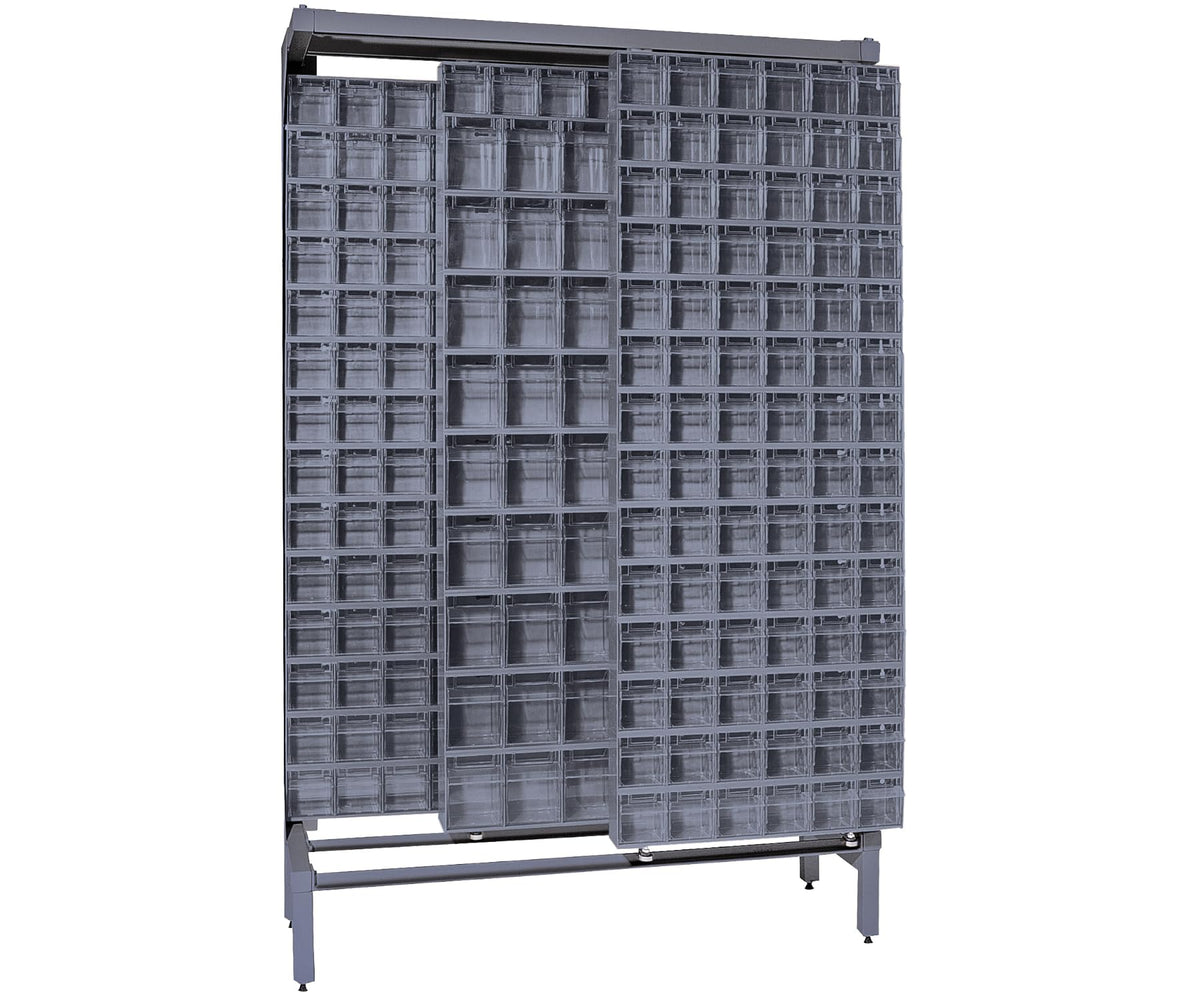 QUANTUM STORAGE SYSTEMS 77" H x 48" W x 18" D / 180 Drawers Free Standing Slider Systems Gray / Gray Standing Shelf Units