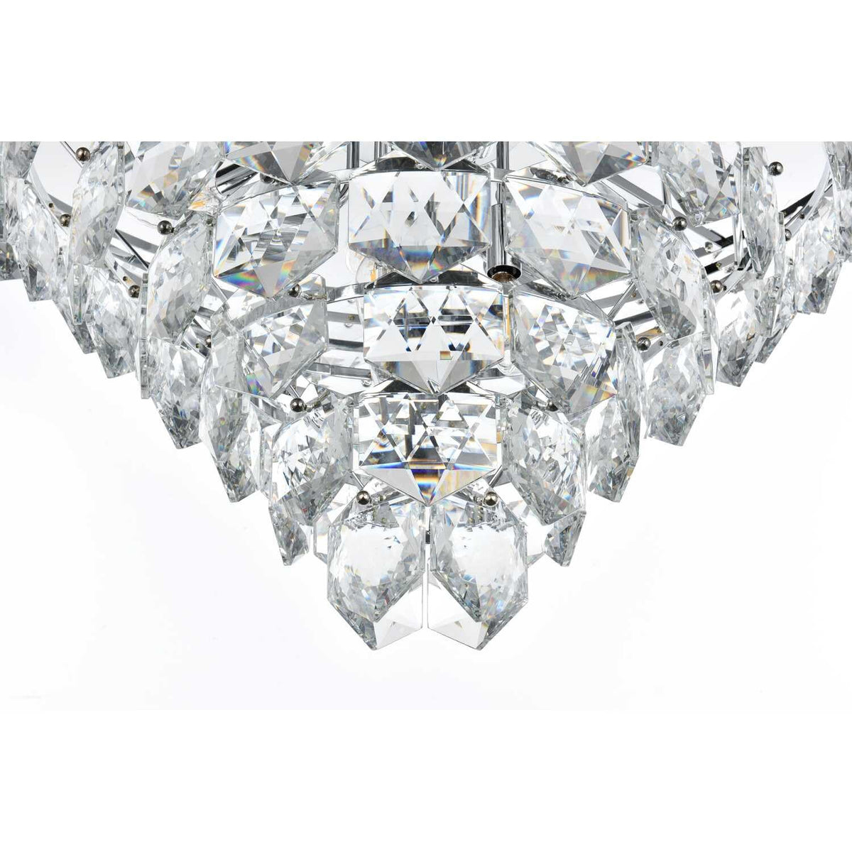Adaline 15 Light Chandelier Chrome by Lighting Design – Iron and Crystal, Chrome