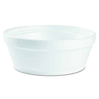 8 oz Extra Squat Foam Container (Case of 500) by DART – 8.0 ounces, Foam, White, Pack of 500, Model 8SJ32