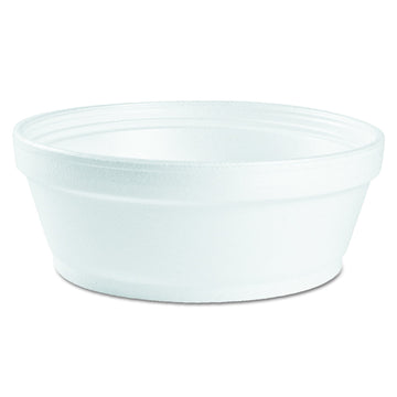 8 oz Extra Squat Foam Container (Case of 500) by DART – 8.0 ounces, Foam, White, Pack of 500, Model 8SJ32