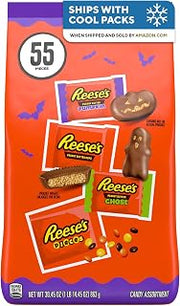 Reese's Assorted Peanut Butter Halloween Candy Bulk Variety Bag, 30.45 oz