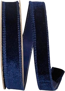 Reliant Ribbon Ribbon - Luxe Plush Velvet, Navy, 1 Inch, 10 Yards