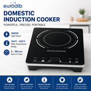 Portable Induction Cooktop by Eurodib – Large, Polypropylene, Black, Model C1823