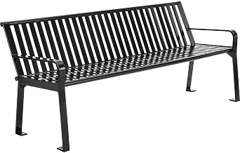 Global Industrial 6 ft. Outdoor Heavy-Duty Portable Park Bench with Back