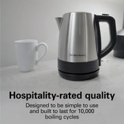 1 Liter Hot Water Tea Kettle by Hamilton Beach Commercial – 1.1 Quarts, 1.0 liters, Stainless Steel, Silver, Model HKE110