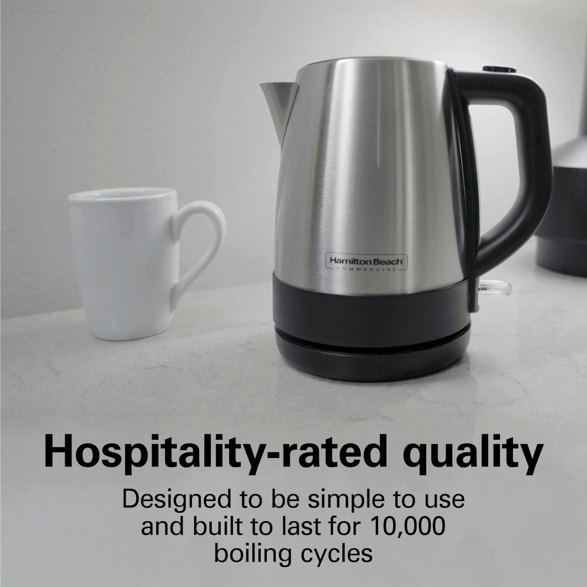 1 Liter Hot Water Tea Kettle by Hamilton Beach Commercial – 1.1 Quarts, 1.0 liters, Stainless Steel, Silver, Model HKE110