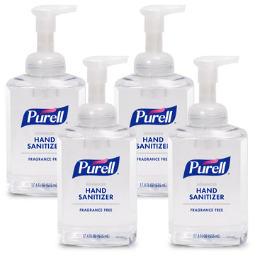 Hand Sanitizer Foam Pump Bottle 4ct x 17.4 fl oz by Purell – 17.4 Fl Oz (Pack of 4), Clear, Pack of 4, Model 5009-04