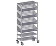 QUANTUM STORAGE SYSTEMS Chrome / 80" H x 36" W x 18" D / Chrome Solid Wire 4B 3S & IM Storage Racks