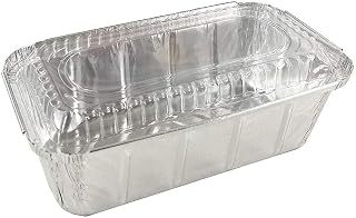 Handi-Foil 1.5 lb. IVC Disposable Aluminum Foil Loaf Bread Baking Pan w/Clear Dome Lid (Pack of 50 Pans and 50 Lids)