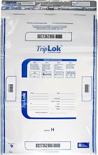 ControlTek TripLOK Tamper-Evident Deposit Bags, 19" x 28", Clear, 50 Bags