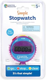 Learning Resources Simple 3 Button Stopwatch, Supports Science Investigations, Timed Math Exercises, Elapsed Time Tracking, Ages 5+