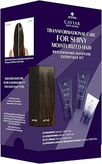 Alterna CAVIAR Anti-Aging Replenishing Moisture Trial Kit - Shampoo, Conditioner, Leave-In CC Cream | For Dry, Brittle Hair | Protects, Restores and Hydrates | Sulfate Free