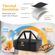 Luncia Insulated Casserole Carrier, 15.7 x 11.4 x 4.7 Inch, Black