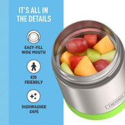 FUNTAINER Kids Food Jar by THERMOS – 10 Ounces, 10.0 fluid_ounces, Stainless Steel, Lime, Model F30024SLM6