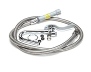 Pot and Glass Filler with Hook Nozzle and 68" Flexible Stainless Steel Hose by T&S Brass – Large, Stainless Steel, Model B-0102-A