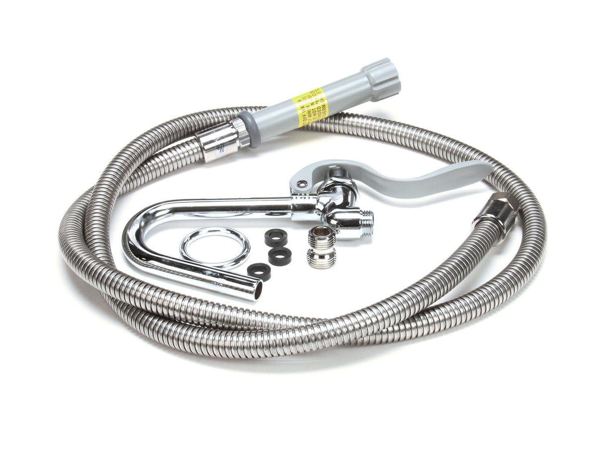 Pot and Glass Filler with Hook Nozzle and 68" Flexible Stainless Steel Hose by T&S Brass – Large, Stainless Steel, Model B-0102-A