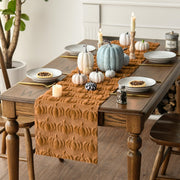 Artoid Mode Faux Fur Pumpkin Table Runner, 13 x 72 Inch, Caramel