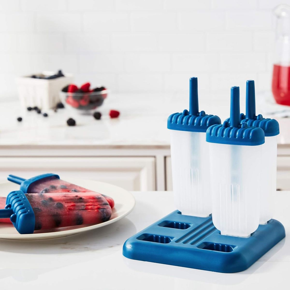 Groovy Popsicles Molds Set of 6 for Homemade Frozen Treats by Tovolo – Set of 6, 3.4 ounces, Plastic, Blueberry, Model 61-34211
