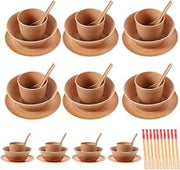 NOLITOY 10Sets Rice Husk Disposable Party Dinnerware Plates Bowls Cups Spoons for Events and Gatherings No Clean Up Needed Safe Material