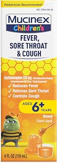 Mucinex Children's Fever, Sore Throat & Cough, Honey Flavor Liquid, 4 FL OZ