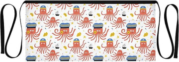 Kitchen Apron Cute Octopus | Unisex Server Apron with 3 Pockets, Adjustable for Waiters, Gardeners, Kitchen, BBQ, Painting and Restaurant Work