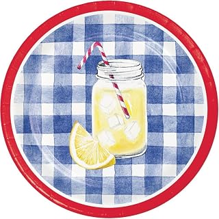 Creative Converting Paisley and Plaid Picnic Dessert Plates, 8 Count