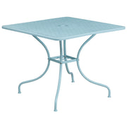 Flash Furniture Sky Blue / 35.5" / 4 Round Chairs + Square Table Conversation Sets