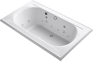 Kohler 1418-AH-0 Memoirs 72-Inch X 42-Inch Drop-In Effervescence Whirlpool with Spa Package, White