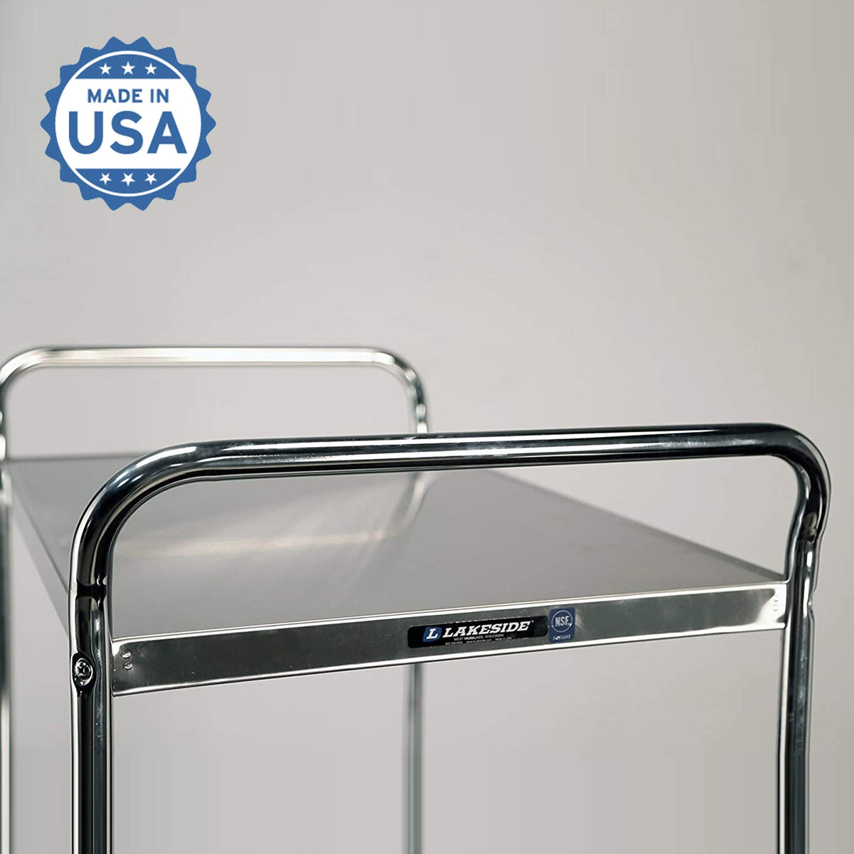 Manufacturing K.D. Utility Cart by Lakeside – Stainless Steel, Chrome