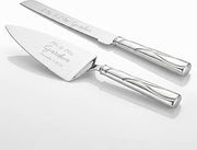 Lenox Engraved Adorn Wedding Cake Knife and Server Set | Personalized with Custom Engraving for Wedding Cake Cutting, Bride and Groom