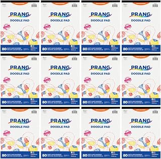 Prang Art Street Doodle Paper Pad, 9" x 12", White, 80 Sheets/Pad, Case of 12 Pads, 960 Sheets Total