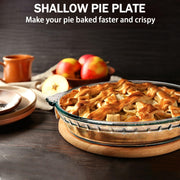 Nutriups Glass Pie Plate, Round Baking Dish, Clear 9.5 Inch