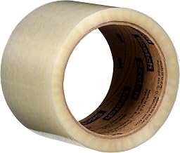 3M Scotch Box Sealing Tape 371, Industrial Grade Polypropylene, Synthetic Rubber Adhesive, Clear Color, 72 mm x 50 m, 24/Case