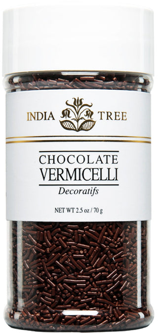 Chocolate Vermicelli by India Tree – 2.5 Ounce (Pack of 3), Chocolate, Pack of 3, Model 10518
