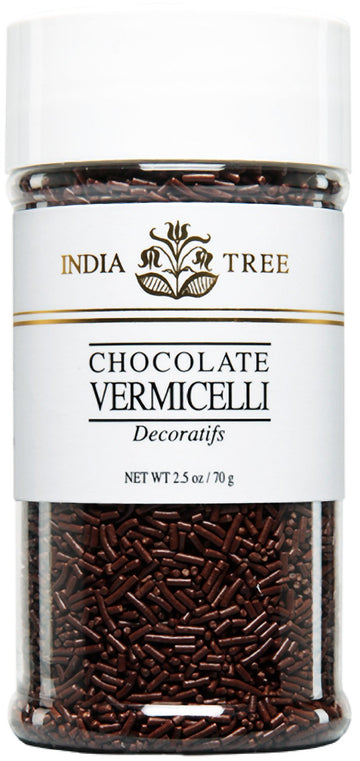 Chocolate Vermicelli by India Tree – 2.5 Ounce (Pack of 3), Chocolate, Pack of 3, Model 10518