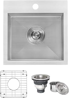 Ruvati 15x15-in 16-Gauge Drop-in Topmount Bar Sink - RVH8115