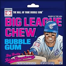 Ford Gum Big League Chew Blue Raspberry Bubble Gum - 108 per case.