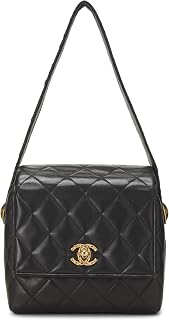 Chanel, Pre-loved Black Quilted Lambskin Handbag Mini, Black
