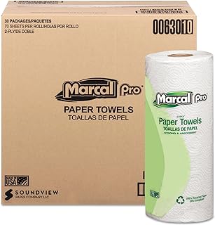 Marcal 630 100% Premium Recycled Towels, 2-Ply, 11 x 9, White, 70/Roll, 30 Rolls/Carton