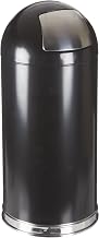 Witt Industries 15DTBK Steel 15-Gallon Standard Dome Top Indoor Waste Receptacle with Galvanized Liner, Round, 15" Diameter x 35" Height, Black