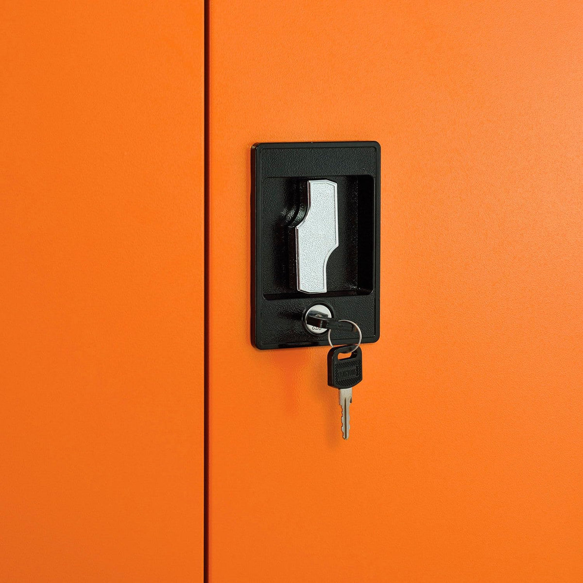 Emergency Preparedness Cabinet with Locking Recessed by Global Industrial – 12"L x 30"W x 30"H, Steel, Orange, Model 298684